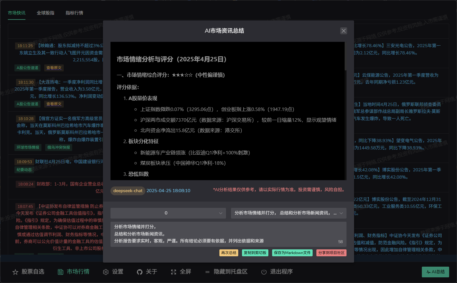市场资讯 AI 分析